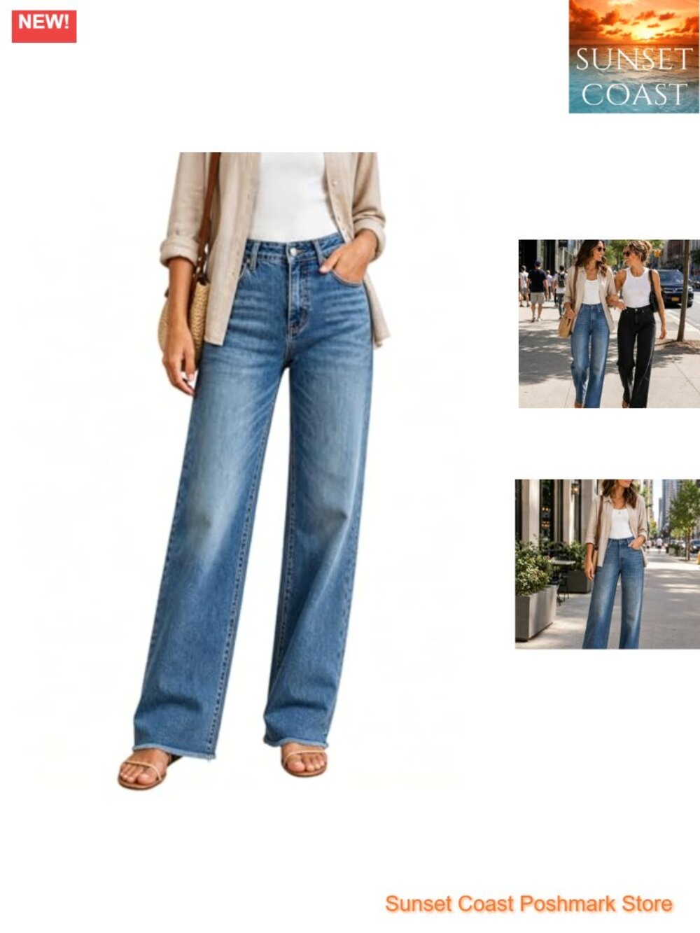 High Waisted Stretchy Straight Leg Jeans Tummy Control Pants